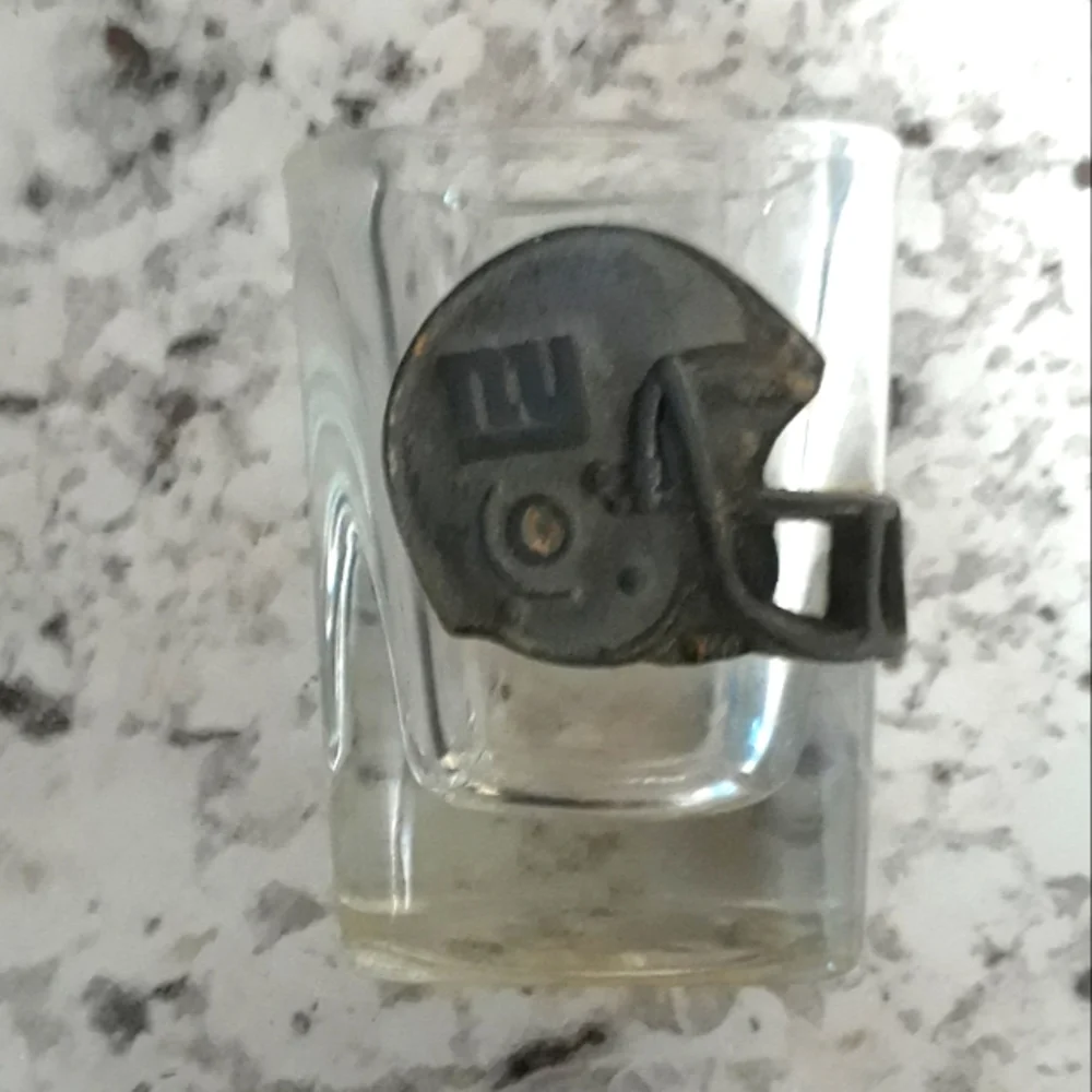 NFL New York Giants Helmet Clear Glass Shot Glass Officially Licensed